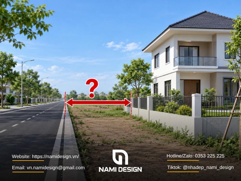 Xây nhà phải cách đường bao nhiêu mét