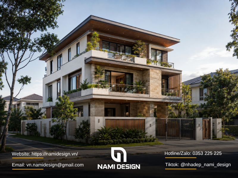 Biệt thự 3 tầng khoảng 100 - 120m2/sàn