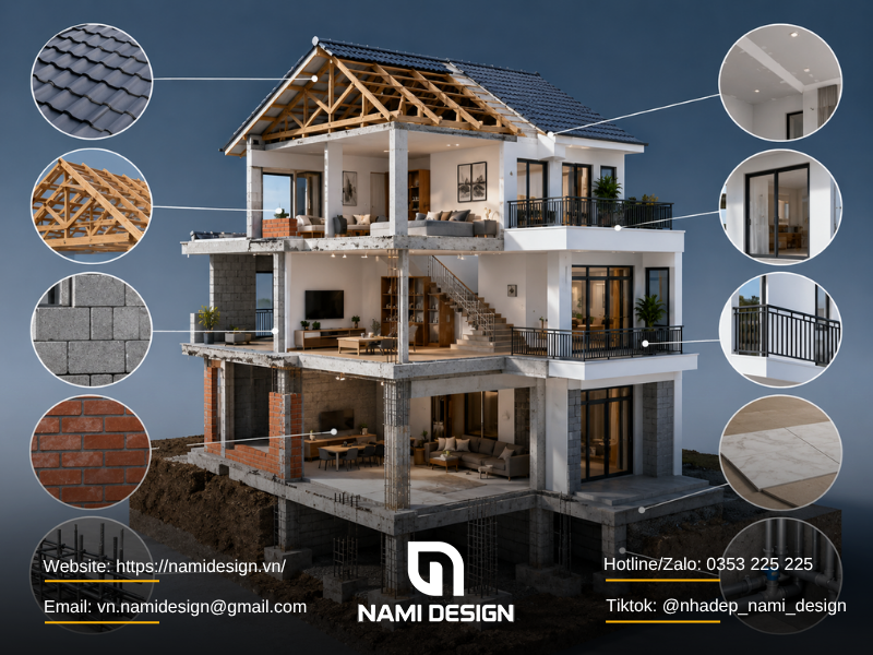 Bóc tách khối lượng nhà ở thường gồm những hạng mục nào