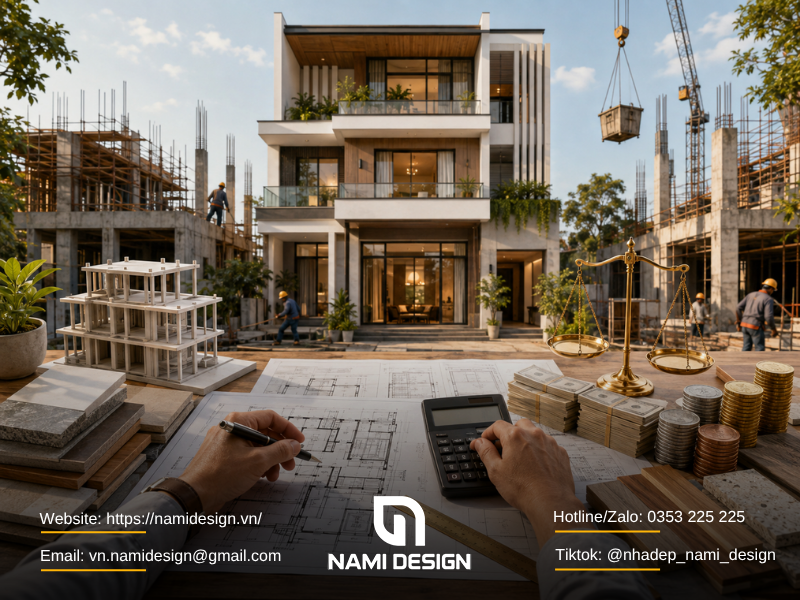 Cách tính chi phí xây nhà trọn gói 5 tỷ