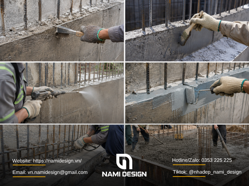 Cách xử lý mạch ngừng trước khi đổ bê tông tiếp