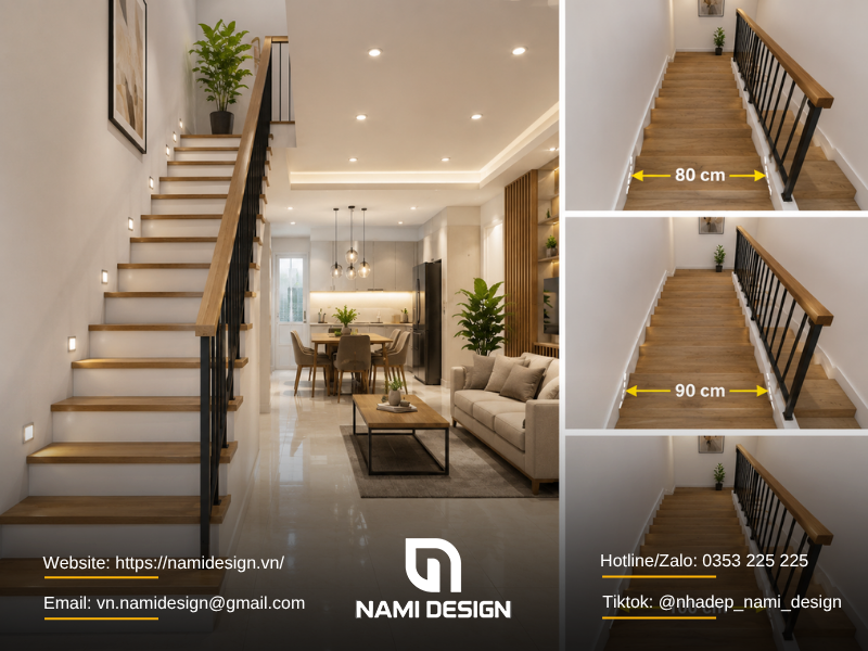 Chiều rộng cầu thang nhà phố bao nhiêu là hợp lý