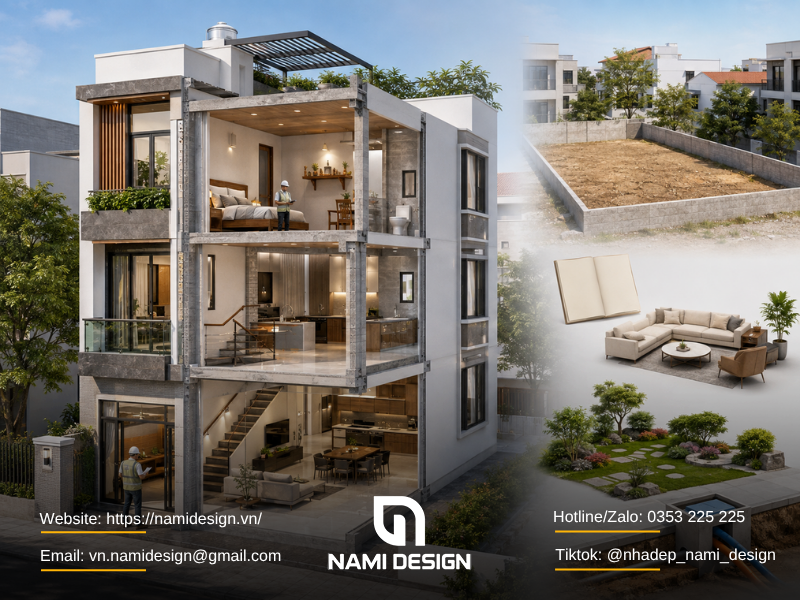 Gói xây nhà trọn gói 4 tỷ bao gồm và không bao gồm gì