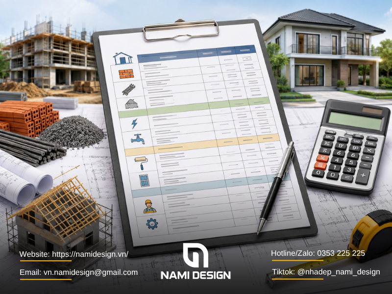 Một bảng báo giá xây nhà nên có những gì