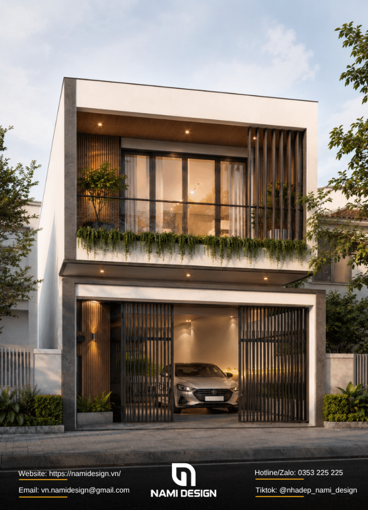Nhà ống 2 tầng 5x20m có gara ô tô