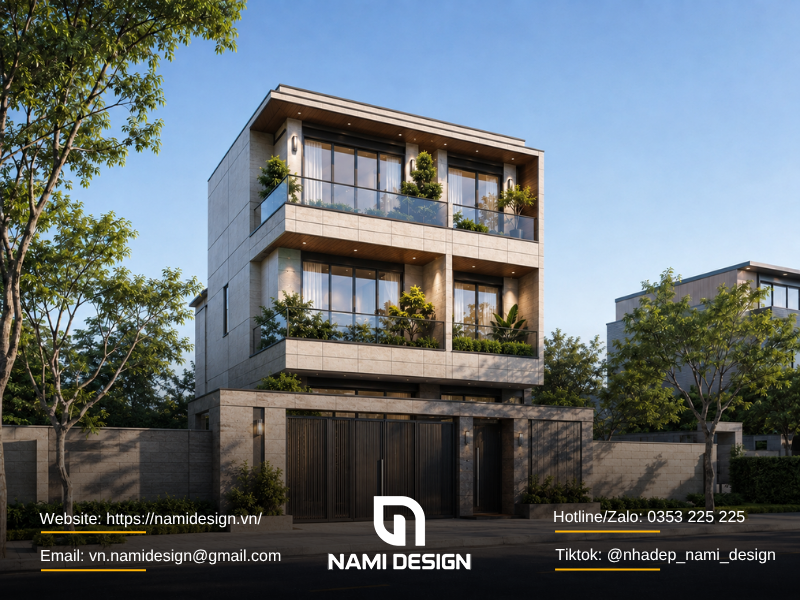 Nhà phố 3 tầng diện tích xây dựng lớn
