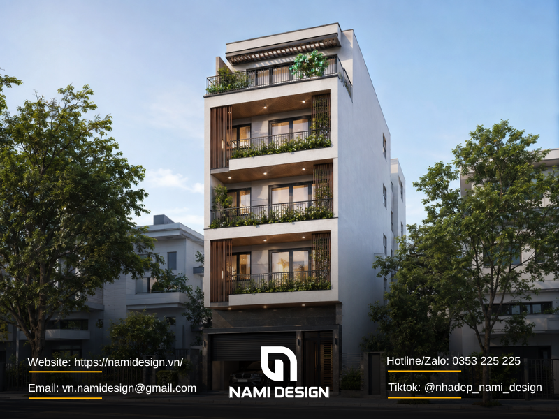 Nhà phố 5 tầng khoảng 70 - 90m2/sàn