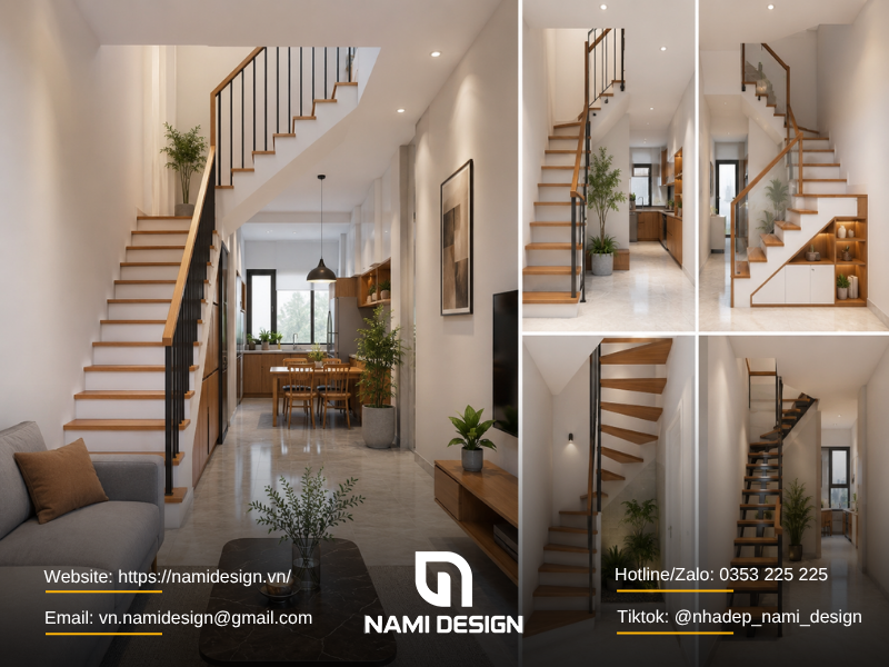 Nhà phố hẹp nên bố trí cầu thang thế nào