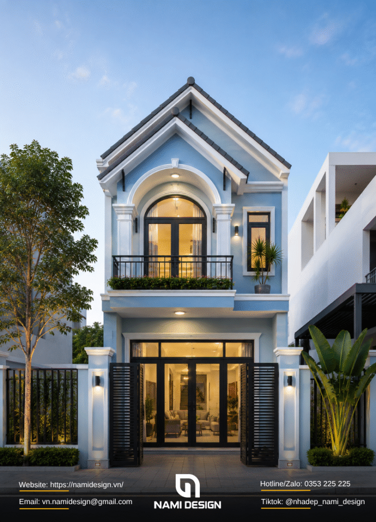 Nhà phố mặt tiền 4m 2 tầng mái Thái, phù hợp khu vực mật độ xây dựng thấp