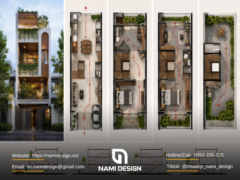 Nhà phố nên tổ chức luồng giao thông như thế nào