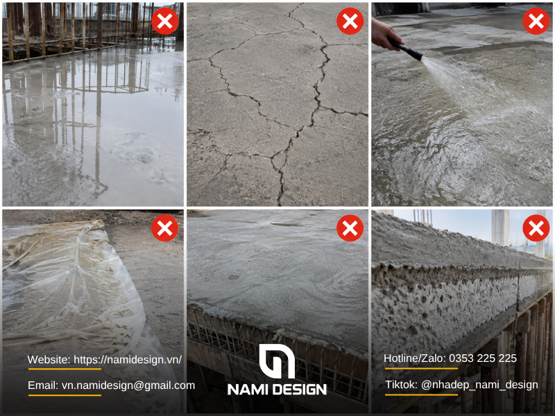 Những lỗi bảo dưỡng bê tông thường gặp