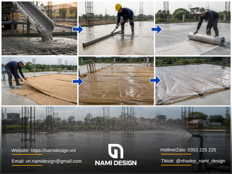 Quy trình bảo dưỡng bê tông đúng cách sau khi đổ
