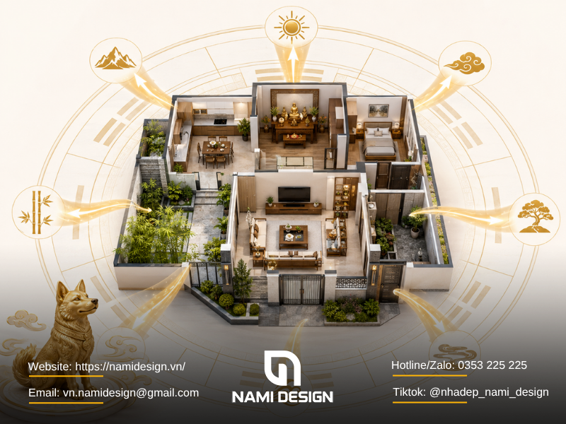 Ứng dụng hướng hợp tuổi vào bố trí nhà ở