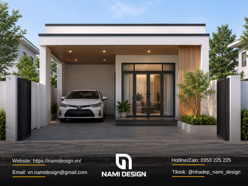 Nhà 1 tầng 5x15m có chỗ để xe