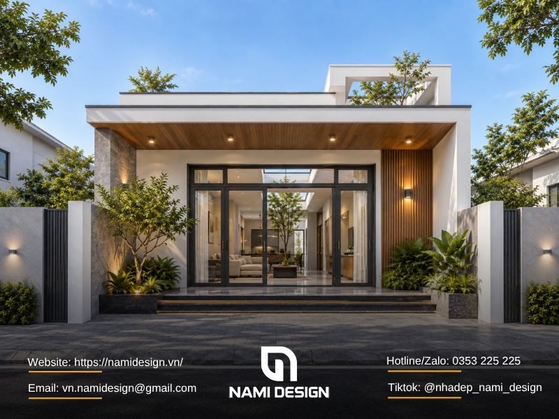 Nhà 1 tầng 5x15m có giếng trời
