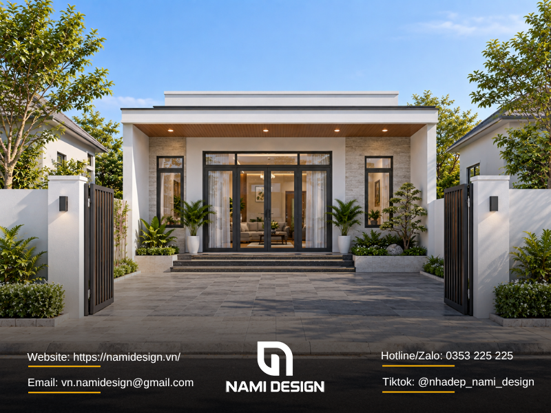 Nhà 1 tầng 5x15m có sân trước