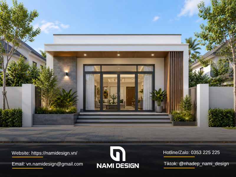 Nhà 1 tầng 5x15m hiện đại