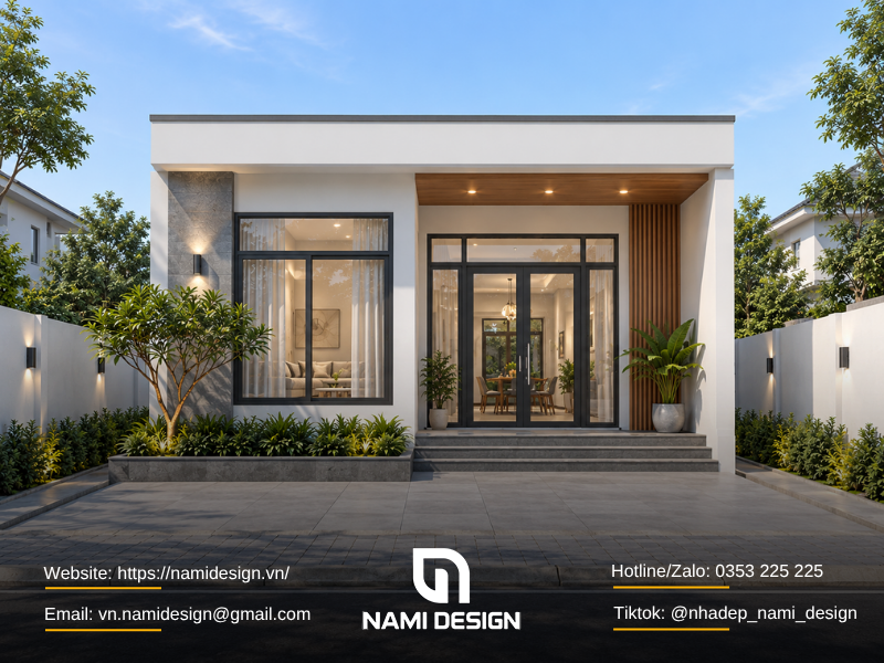 Nhà 1 tầng 5x15m mái bằng