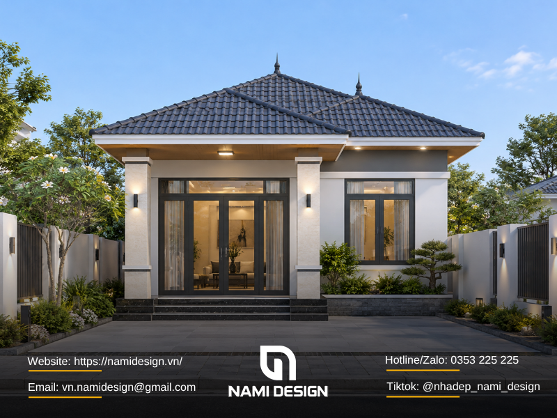 Nhà 1 tầng 5x15m mái Nhật
