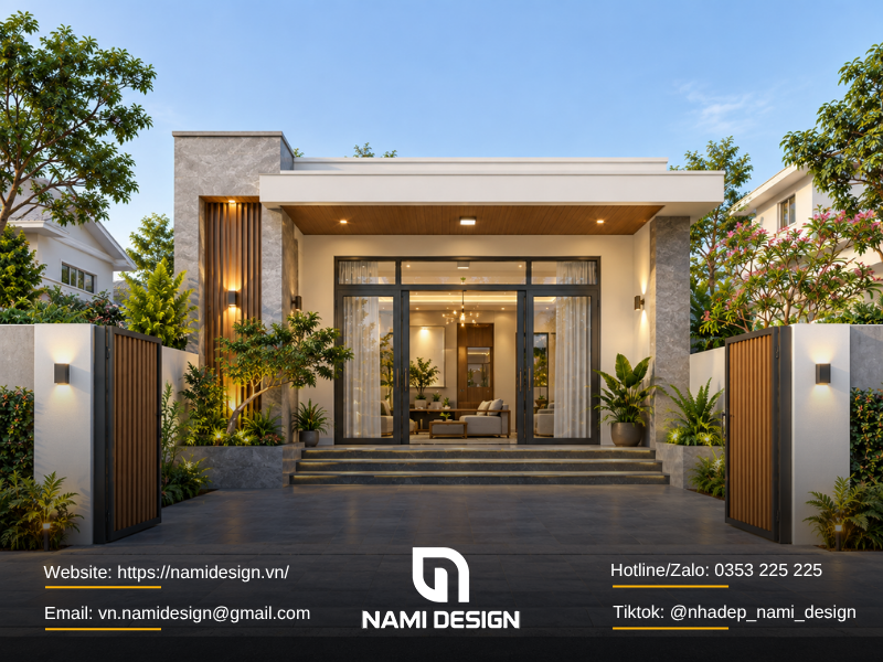 Tổng hợp những mẫu thiết kế nhà 1 tầng 5x15m
