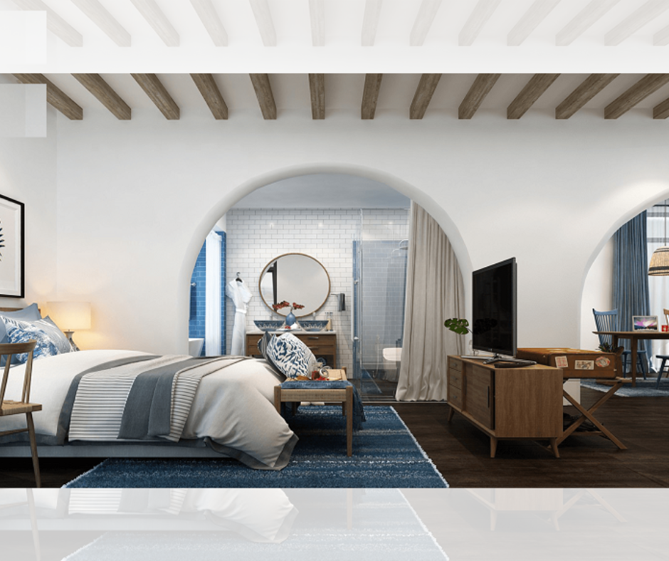 Phòng ngủ nhà phố phong cách Địa Trung Hải