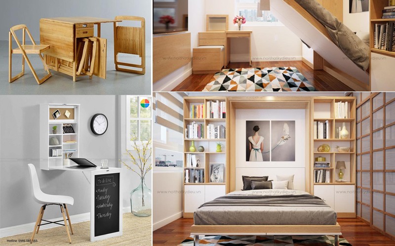 Mẫu 4 : Mẫu thiết kế nội thất thông minh cho chung cư mini