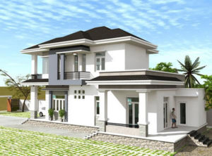 Xây nhà 2 tầng diện tích 80m2 mái thái -2