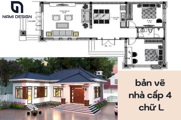 bản vẽ nhà cấp 4 chữ l