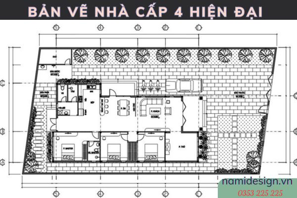 bản vẽ thiết kế nhà cấp 4 hiện đại