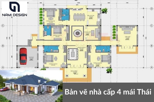 bản vẽ nhà cấp 4 mái thái