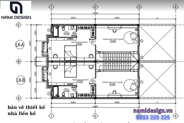 bản vẽ thiết kế nhà liền kề