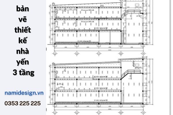 bản vẽ thiết kế nhà yến 3 tầng