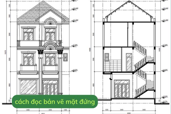 cách đọc bản vẽ mặt đứng