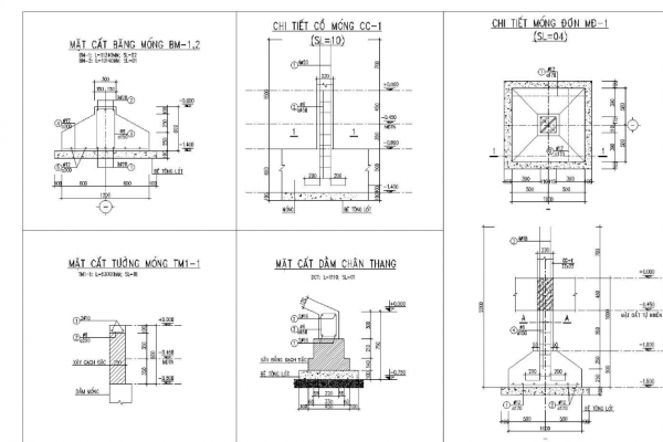 cách đọc bản vẽ móng nhà