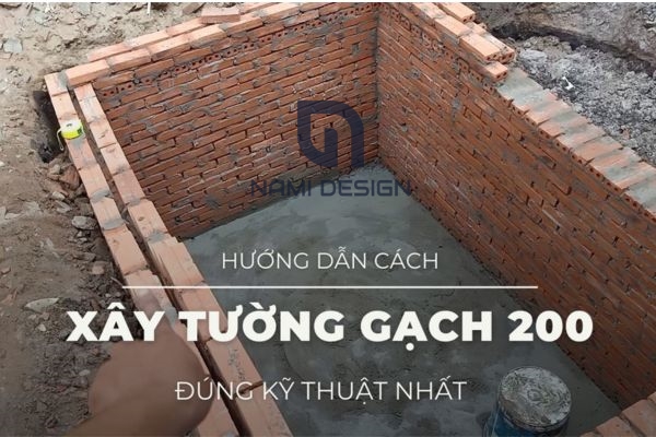 cách xây tường gạch 200