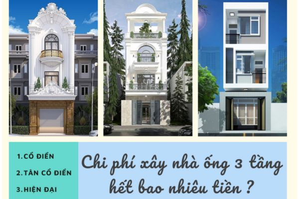 chi phí xây nhà ống 3 tầng