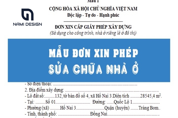 Đơn xin sửa chữa nhà ở