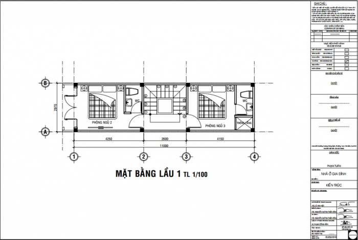 Mẫu 6 – Nhà 1 trệt 1 lửng 1 lầu 3x11m 3