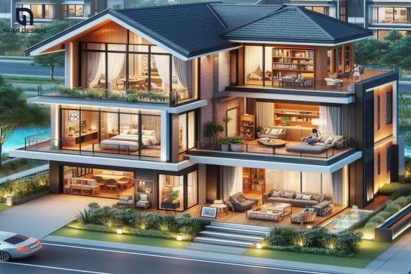 Nhà 100m2 3 Tâng 4 Phòng