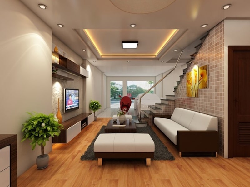 Mẫu 2 : Thiết kế gam màu ấm chúng sang trọng cho căn hộ 15m2