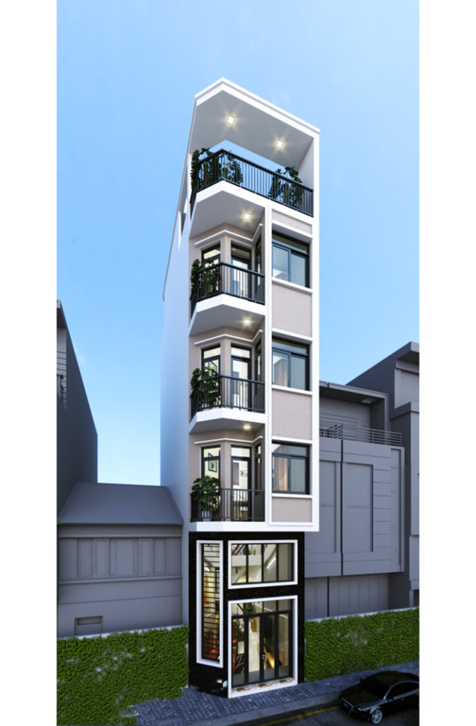 Thiết kế nhà diện tích nhỏ 4x10m 7 phòng ngủ 1
