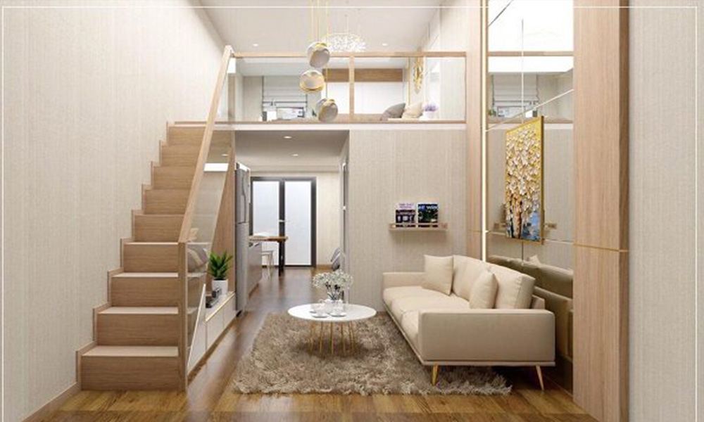 Thiết kế chung cư mini 25m2 với nội thất tối giản
